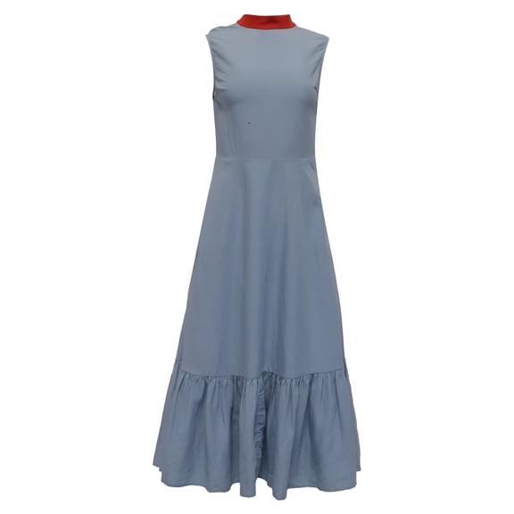 Pre-Owned Rejina Pyo Bridget Mock-Neck Sleeveless Midi Dress In Light Blue Rayon