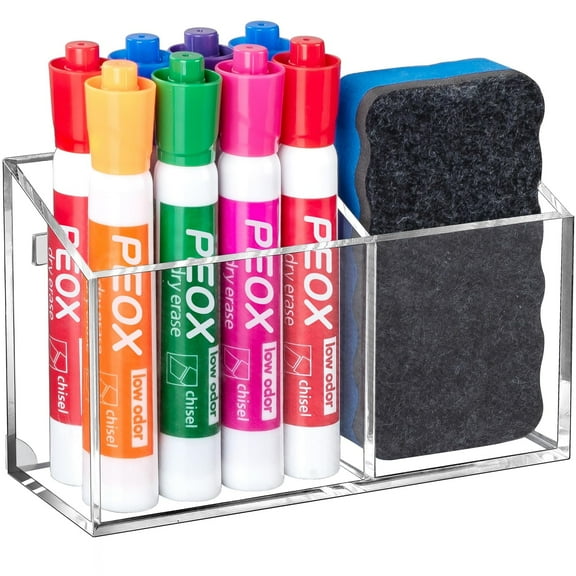 Magnetic Dry Erase Marker Holder for Whiteboard Non-slip Acrylic Magnet Pen Holder for Fridge Refrigerator, Locker Organizer for Work, Locker Accessories, Pencil Cup for Desk, Marker Organizer.