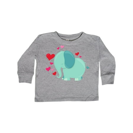 

Inktastic Blue Elephant Elephant In Love Hearts Gift Toddler Boy or Toddler Girl Long Sleeve T-Shirt