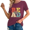 thumbnail image 3 of SHITINN Women's Reading Shirt Book Lover T Shirt Women's Reading Teacher Short Sleeved T Shirt Shirts for Women Womens Summer Tops Short Sleeve Lightweight Tops & Blouses, 3 of 5