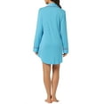 thumbnail image 3 of INSPIRE CHIC Chemise de Nuit à Manches Longues pour Femme, Col à Revers Cranté, Boutonnée, S Bleu Ciel, 3 of 6