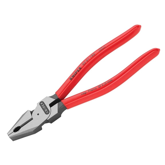 Knipex 02 01 Series High Leverage Combination Pliers, Plastic Coated Grip