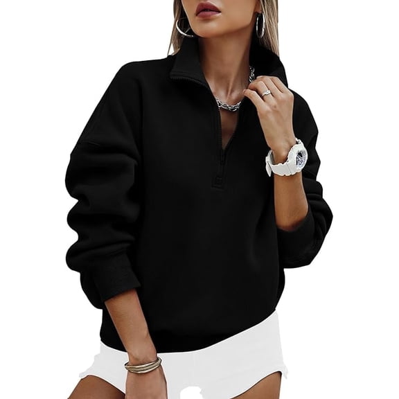 PRETTYGARDEN Womens Half Zip Oversized Sweatshirts Fleece Hoodies Trendy Long Sleeve Pullover Tops Y5k Fall Outfits