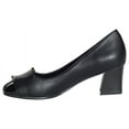thumbnail image 5 of Ferwind Women's Square Toe Pumps Chunky Heel Two Tone Colors Slip on Adult Black  8, 5 of 8