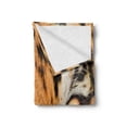 thumbnail image 2 of Safari Soft Flannel Fleece Throw Blanket, Close-up Tiger Eyes Hunter Look Feline Camouflage Coat Animal with Shady Colors, Cozy Plush for Indoor and Outdoor Use, 50" x 70", Orange Black, by Ambesonne, 2 of 5