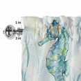 thumbnail image 2 of Ocean Octopus Seahorse Crab Turtle Window Valance for Kitchen, Nautical Sea Blue Green Seaweed Rod Pocket Short Curtain for Small Windows, Light Filtering Decorative Valance, 54 x 18 Inch, 2 of 9