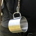 thumbnail image 3 of sunsanly 250/350/550ML 304 Stainless Steel Camping Cup with Foldable Handle Frosted Portable Outdoor Travel Picnic BBQ Tea Milk Beer Milk Mug Metal Drinking Cup, 3 of 8