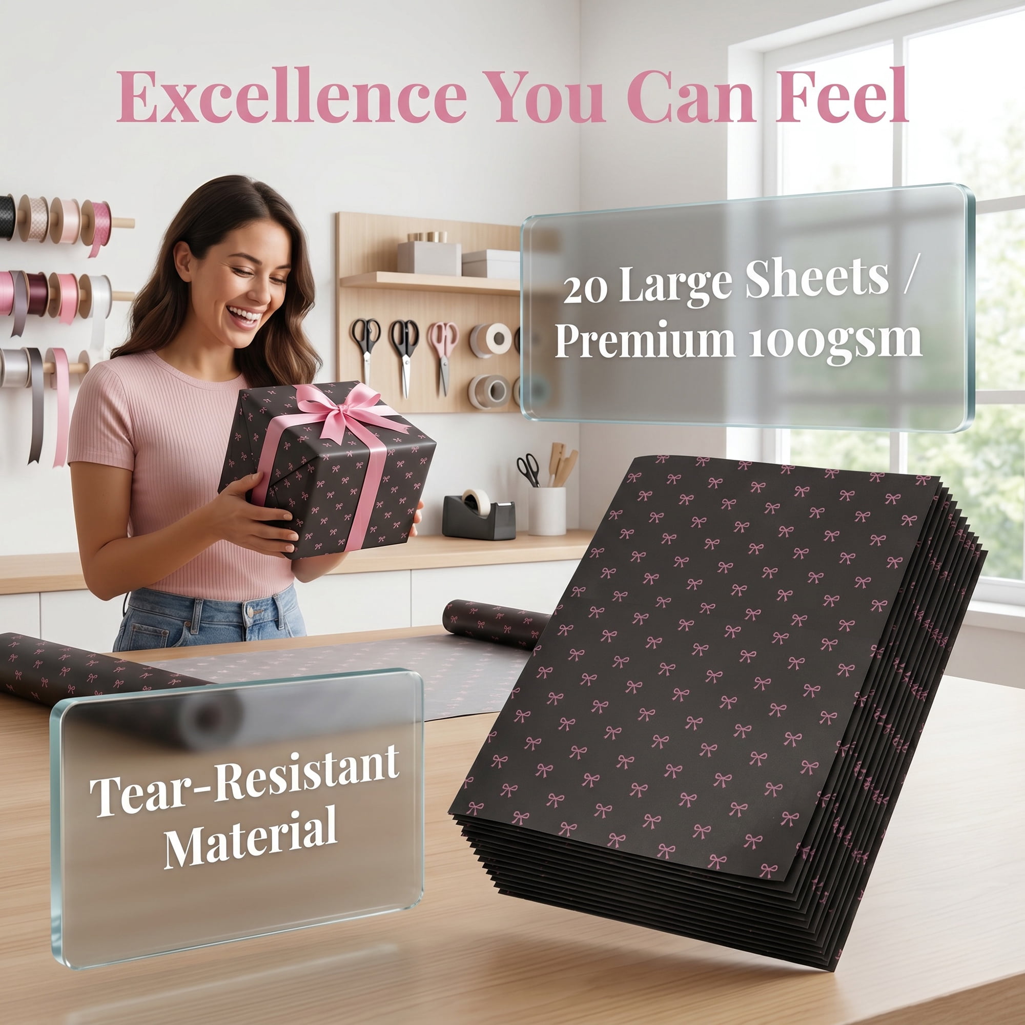 Unique Bargains Gift Wrapping Paper Sheets for All Occasions Black Butterfly 27.6"x 19.7"