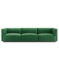thumbnail image 3 of Modway Conjure Channel Tufted Performance Velvet Sofa in Black Emerald, 3 of 10