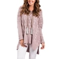 thumbnail image 1 of Asyoly Women's Casual Side Slit Knit Sweater Long Sleeve Solid Color Loose V-Neck Pullover Jumper Top, 1 of 8