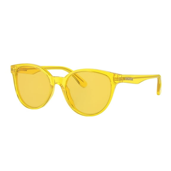 Versace VK 4427U Plastic Unisex Round Sunglasses Transparent Fluo Yellow 46mm Child