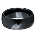 thumbnail image 3 of Silly Kings 8mm Black Tungsten Carbide Wedding Band Diamond Cut Design Ring Comfort Fit Men & Women, 3 of 3
