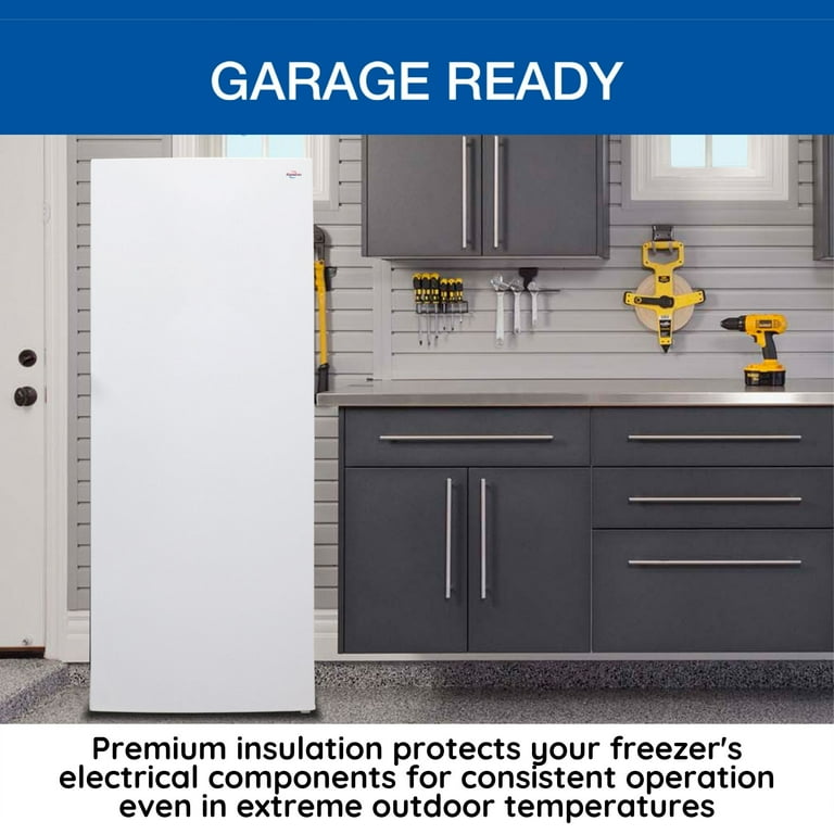 Koolatron 7.0 cu ft Low-Frost Upright Freezer, Garage-Ready, Space