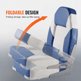 thumbnail image 5 of Folding boat seat 21.85 inches high backrest with hinged thickened sponge padded boat bench for fishing boats, pontoon boats, canoes, 5 of 6