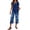 27#Dark Blue, variant on Summer Outfits Two Piece Sets for Women Capri Set Casual Summer Wide Leg Crop Pants and Top Matching Suits Blue S