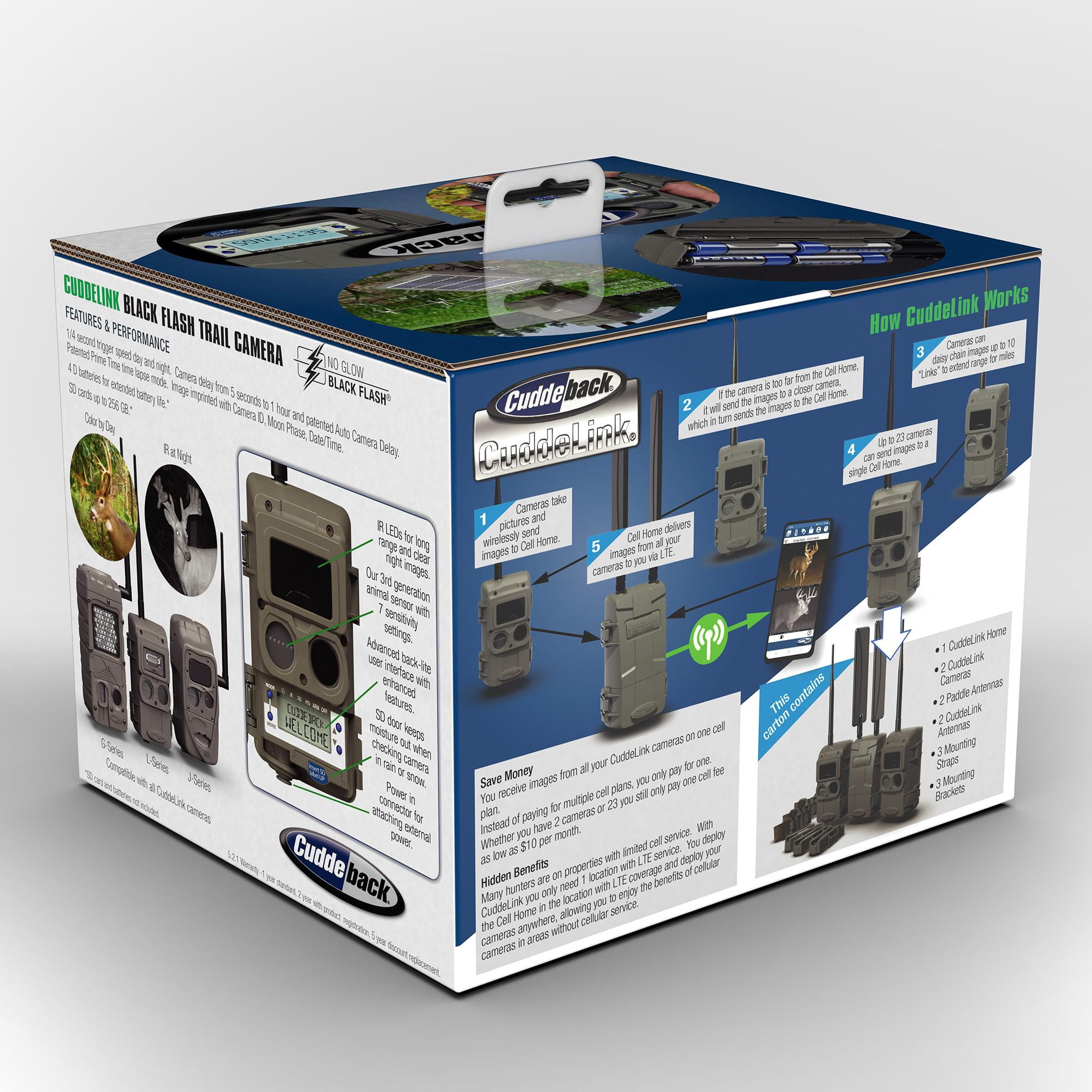 CuddeLink 2+1 Starter Kit with Black Flash - Includes CELL HOME and 2 L Series Black Flash Remote Cameras