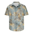 thumbnail image 4 of Wancir Chemises pour Hommes en Solde Mode Décontractée Imprimé Feuille Manches Courtes Chemise à Col Rabattu, 4 of 5