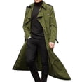 thumbnail image 1 of Men Long Trench Coat Lapel Overcoat Jacket, 1 of 2