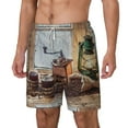 thumbnail image 2 of Balery Oil Lamp Coffee Beans Mens Swim Trunks Swim Shorts for Men Quick Dry Inseam Beach Shorts with Compression Liner Pocket-Medium, 2 of 9