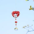 thumbnail image 2 of Red leaves Árbol de la vida con hojas de corazón, colgante de cristal con forma de gota, atrapasueños, fabricante de arcoíris, colgante de prisma, campanas de viento para decoraci, 2 of 5