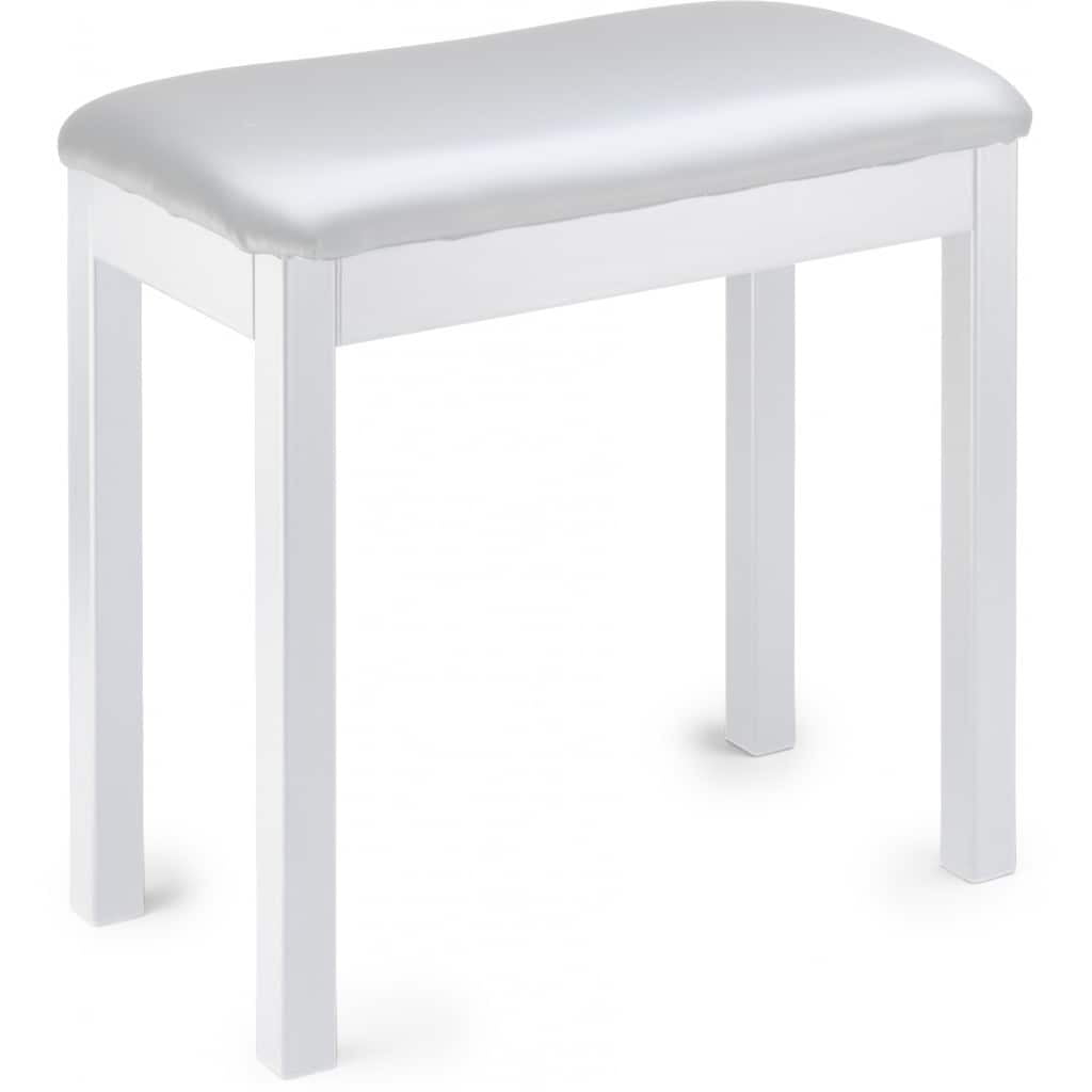 Stagg PBF20 MET WHSWH Metal Piano Bench - White with White Vinyl Seat Top