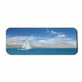 thumbnail image 1 of Ocean Computer Mouse Pad, Modern Sail Boat on Sea Horizon Cloudy Sky Summer Sports Hobbies Photo Image, Rectangle Non-Slip Rubber Mousepad Large, 31" x 12", Sky Blue and White, by Ambesonne, 1 of 2