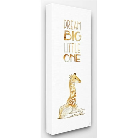 - Dream Big Little One Giraffe Stretched Canvas Wall Art
