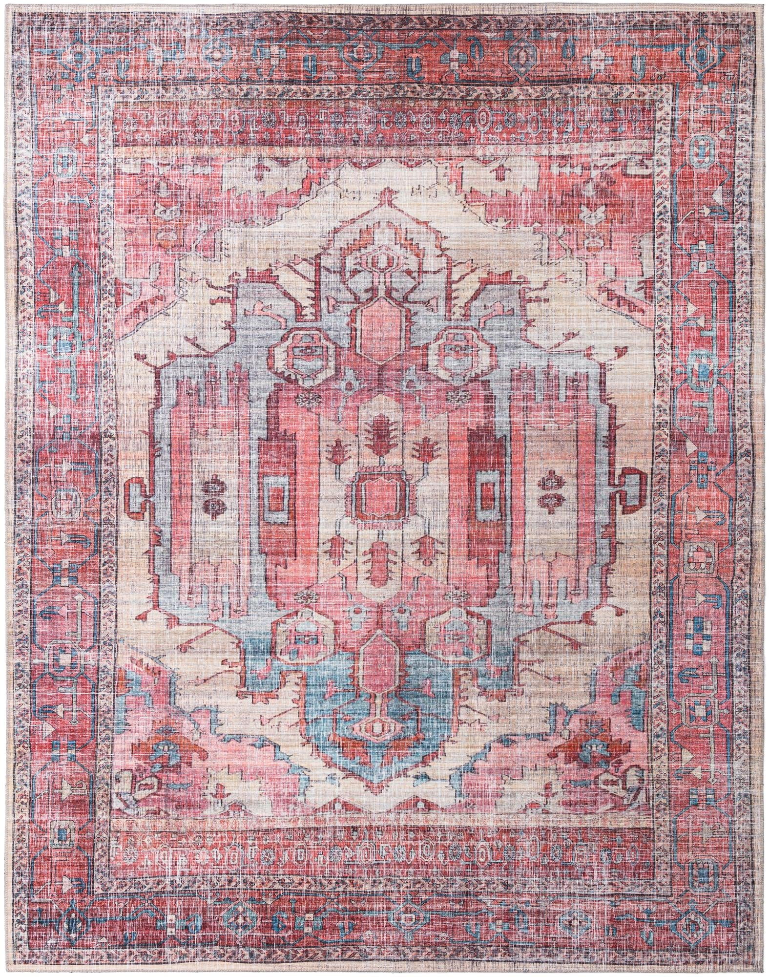 Maahru Collection Washable Rug 10' x 13' Beige LowPile Rug