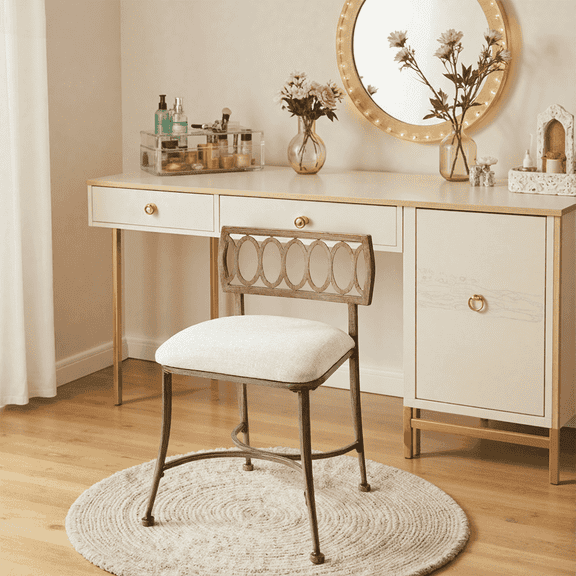 Azalea Park Low Back Golden Bronze Vanity Stool
