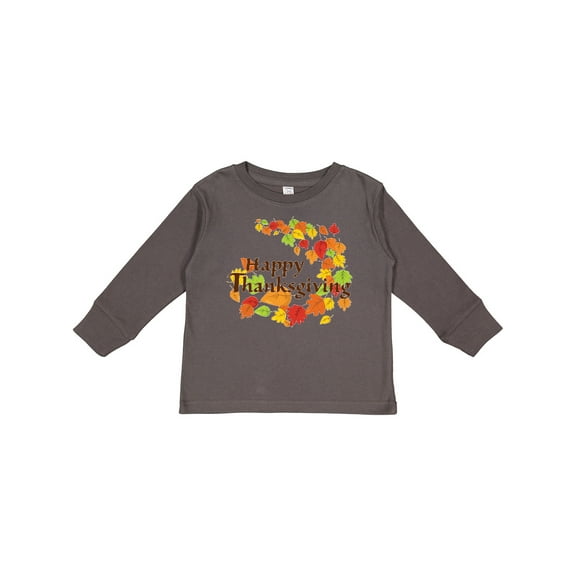 Inktastic Happy Thanksgiving Boys or Girls Long Sleeve Toddler T-Shirt