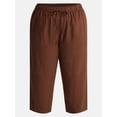 thumbnail image 5 of Terra & Sky Women’s Plus Cropped Linen Blend Pants, 27” Inseam, Sizes 0X-5X, 5 of 5