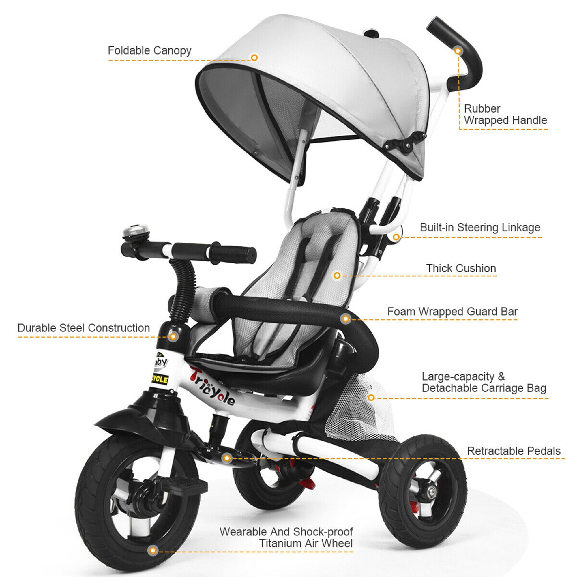 Gymax 6 in outlet 1 tricycle