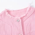 thumbnail image 4 of Tqcoqu Women's Sleeveless Denim Plus Size Vest,Round Collar Frayed Edge Multi Pocket Waistcoat Jacket,2026 Spring Fall Trendy Clothes,Pink Women's S-XXXXXL, 4 of 9