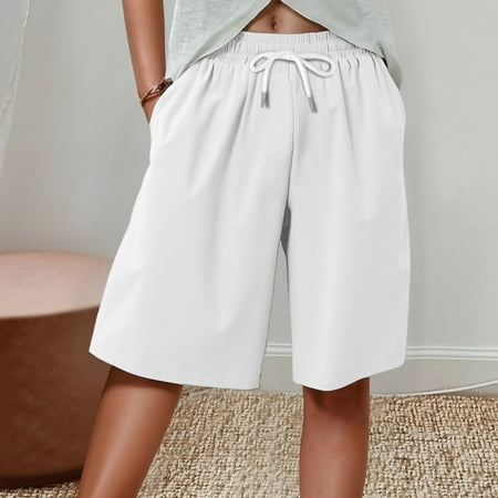 OHGOD Shorts Women Comfy - Women Sweat Shorts - Shorts Women - Comfy Shorts - White - 2XL