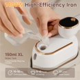 thumbnail image 3 of Travel Steamer, 1200W Portable Steamer for Clothes, 10-Second Rapid Heat-Up Plancha a Vapor Para Ropa with LED, 180&Acirc;&deg; Rotating Handle & Ceramic Sol, 3 of 7