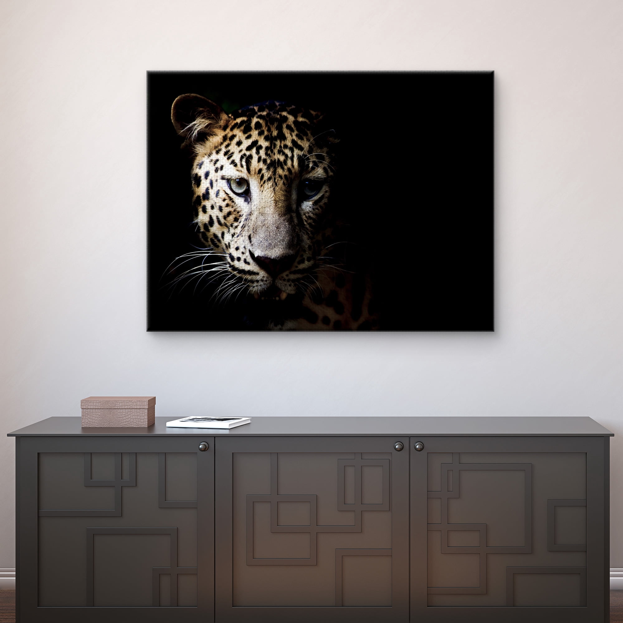 Masterpiece Art Gallery In the Shadows Leopard By Belle Maison Canvas Art Print 30" x 40"