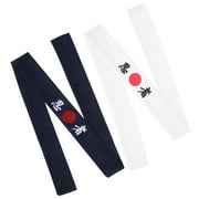 Ninja Print Headband Clothing Japanese-style Tie Chef Costume Men Decortive Headbands 2 Pcs
