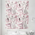 thumbnail image 1 of Eiffel Tower Tapestry, Travel in Paris Theme Honeymoon Flowers Romance Hot Air Balloon Bike, Fabric Wall Hanging Decor for Bedroom Living Room Dorm, 5 Sizes, Pale Pink White, by Ambesonne, 1 of 1