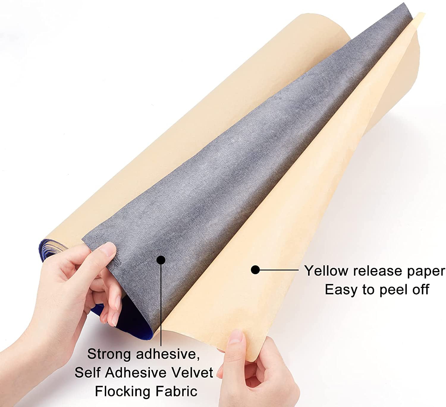  14.5x78.7 Self Adhesive Velvet Drawer Liner Roll Felt Fabric  Velvet Flocking Liner for Jewelry Drawer Box Shelf Crafts (Purple)