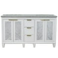 thumbnail image 6 of Trento Double Rectangle Sink Solid Wood Vanity in White/Gray Granite Stone, 6 of 15