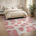 thumbnail image 3 of ODIKA Pink Leopard Print Spotted Abstract Inspired Motif Border Cheetah Non-Slip Flatwoven for Living Room, Under Sectional, Family, 3 of 7