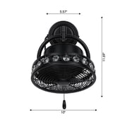Parrot Uncle Wall Mount Fan Small Indoor Wall Fans Oscillating with Folding Arm Pull in Wall-mounted Fans Cord with Plug, 10 inch, Black