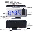 thumbnail image 3 of Despertador de proyección digital LED Despertador electrónico con proyección Radio FM Proyector de tiempo Reloj silencioso para dormitorio C, 3 of 5