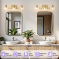 thumbnail image 4 of Deyidn Modern Industrial Vanity Light, 25 Inch Gold Bathroom Wall Sconce with Clear Glass Shade for Living Room Bedroom, 4 of 9