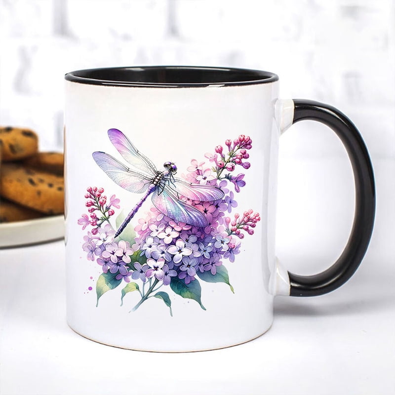 12pcs Floral Dragonfly UV DTF Cup Wrap Transfer Sticker Glass Coffee Mugs Greeting Card Decal School Handmade Crafts Party Decor