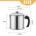 thumbnail image 5 of Grease container with filter, kitchen oil container tank, non-slip pad for storing meat frying oil and cooking grease - silver, 5 of 7