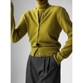 thumbnail image 4 of Womens Cardigan Sets 2 Piece Long Sleeve Shrug Top Cropped Cardigan Jackets with Vest Green Set L, 4 of 8