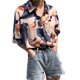 thumbnail image 1 of Camisa de vacaciones Mujer Blusa informal con estampado floral de verano Top de manga corta, Rosa Yuarrent AP001495-01B, 1 of 7