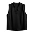 thumbnail image 4 of Wang6 Womens Satin Plus Size Tank Tops Elegant Sleeveless V Neck T Shirts Summer Solid Loose Fit Shirts Tops Black M, 4 of 4