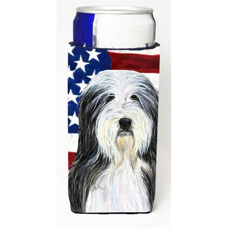 

Usa American Flag With Bearded Collie Michelob Ultra s For Slim Cans - 12 oz.